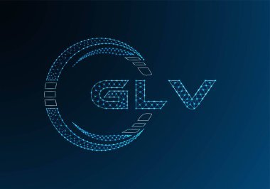 GLV düşük poli harfli logo vektör tasarımı. GLV düşük polyester logo tasarımı. Düşük polyester logo.