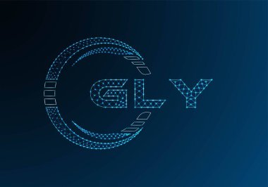 GLY düşük poli harfli logo vektör tasarımı. GLY düşük poli logo tasarımı. Düşük polyester logo.