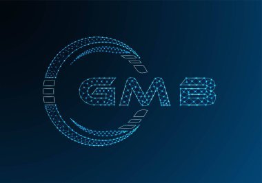 GMB düşük poli harfli logo vektör tasarımı. GMB düşük poli logo tasarımı. Düşük polyester logo.