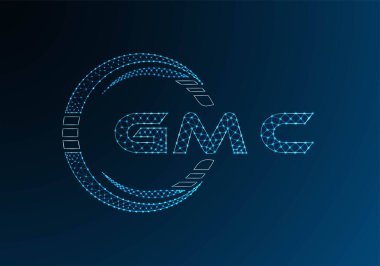 GMC düşük poli harfli logo vektör tasarımı. GMC düşük polyester logo tasarımı. Düşük polyester logo.