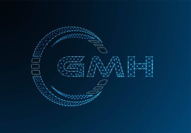 GMH düşük poli harfli logo vektör tasarımı. GMH düşük polyester logo tasarımı. Düşük polyester logo.