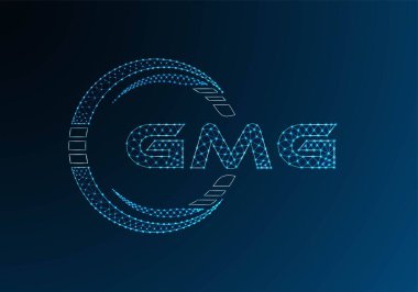 GMG düşük poli harfli logo vektör tasarımı. GMG düşük polyester logo tasarımı. Düşük polyester logo.