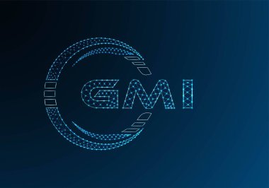 GMI düşük poli harfli logo vektör tasarımı. GMI düşük polyester logo tasarımı. Düşük polyester logo.