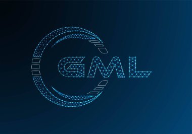 GML düşük poli harfli logo vektör tasarımı. GML düşük poli logo tasarımı. Düşük polyester logo.