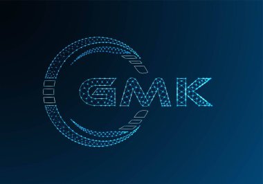GMK düşük poli harfli logo vektör tasarımı. GMK düşük poli logo tasarımı. Düşük polyester logo.