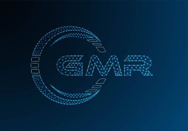 GMR düşük poli harfli logo vektör tasarımı. GMR düşük poli logo tasarımı. Düşük polyester logo.