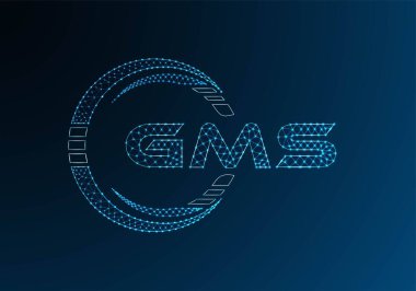GMS düşük poli harfli logo vektör tasarımı. GMS düşük poli logo tasarımı. Düşük polyester logo.