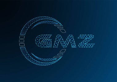 GMZ düşük poli harfli logo vektör tasarımı. GMZ düşük poli logo tasarımı. Düşük polyester logo.