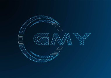 GMY düşük poli harfli logo vektör tasarımı. GMY düşük polyester logo tasarımı. Düşük polyester logo.