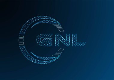 GNL düşük poli harfli logo vektör tasarımı. GNL düşük poli logo tasarımı. Düşük polyester logo.