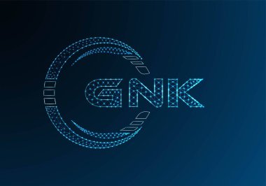 GNK düşük poli harfli logo vektör tasarımı. GNK düşük poli logo tasarımı. Düşük polyester logo.