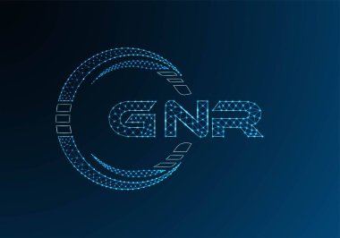 GNR düşük poli harfli logo vektör tasarımı. GNR düşük poli logo tasarımı. Düşük polyester logo.