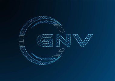 GNV düşük poli harfli logo vektör tasarımı. GNV düşük polyester logo tasarımı. Düşük polyester logo.