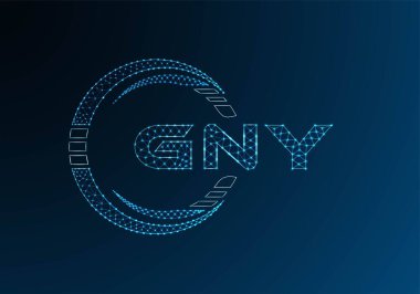 GNY düşük poli harfli logo vektör tasarımı. GNY düşük polyester logo tasarımı. Düşük polyester logo.