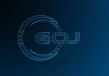 GOJ düşük poli harfli logo vektör tasarımı. GOJ düşük poli logo tasarımı. Düşük polyester logo.