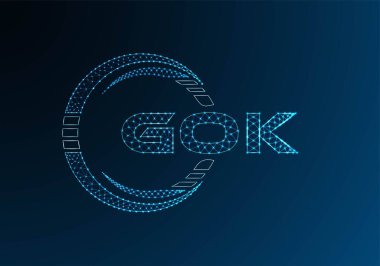 GOK düşük poli harfli logo vektör tasarımı. GOK alt poli logo tasarımı. Düşük polyester logo.