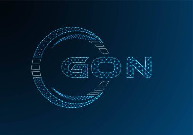 GON düşük poli harfli logo vektör tasarımı. GON düşük polyester logo tasarımı. Düşük polyester logo.