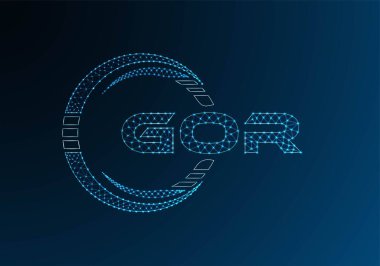 GOR düşük poli harfli logo vektör tasarımı. GOR düşük poli logo tasarımı. Düşük polyester logo.