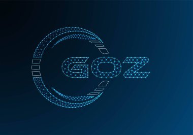 GOZ düşük poli harfli logo vektör tasarımı. GOZ düşük poli logo tasarımı. Düşük polyester logo.