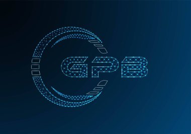 GPB düşük poli harfli logo vektör tasarımı. GPB düşük poli logo tasarımı. Düşük polyester logo.