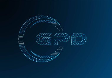 GPD düşük poli harfli logo vektör tasarımı. GPD alt poli logosu tasarımı. Düşük polyester logo.