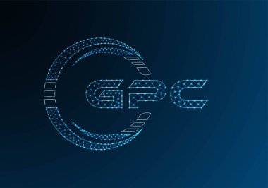 GPC düşük poli harfli logo vektör tasarımı. GPC düşük poli logo tasarımı. Düşük polyester logo.