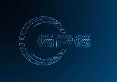 GPG düşük poli harfli logo vektör tasarımı. GPG düşük poli logo tasarımı. Düşük polyester logo.