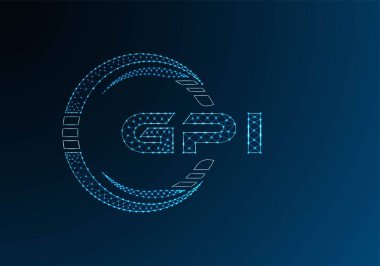 GPI düşük poli harfli logo vektör tasarımı. GPI düşük poli logo tasarımı. Düşük polyester logo.