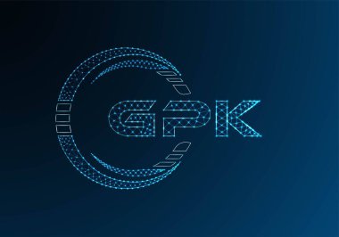 GPK düşük poli harfli logo vektör tasarımı. GPK düşük poli logo tasarımı. Düşük polyester logo.