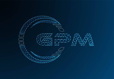 GPM düşük poli harfli logo vektör tasarımı. GPM düşük poli logo tasarımı. Düşük polyester logo.