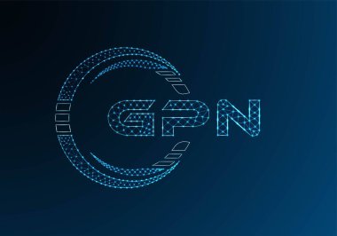 GPN düşük poli harfli logo vektör tasarımı. GPN alt poli logo tasarımı. Düşük polyester logo.