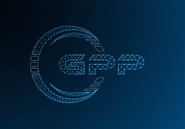 GPP düşük poli harfli logo vektör tasarımı. GPP düşük poli logo tasarımı. Düşük polyester logo.