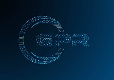 GPR düşük poli harfli logo vektör tasarımı. GPR düşük poli logo tasarımı. Düşük polyester logo.