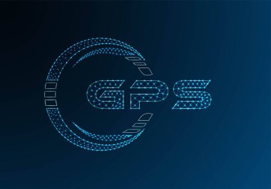 GPS düşük poli harfli logo vektör tasarımı. GPS düşük polyester logo tasarımı. Düşük polyester logo.