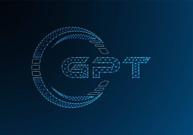 GPT düşük poli harfli logo vektör tasarımı. GPT düşük polyester logo tasarımı. Düşük polyester logo.
