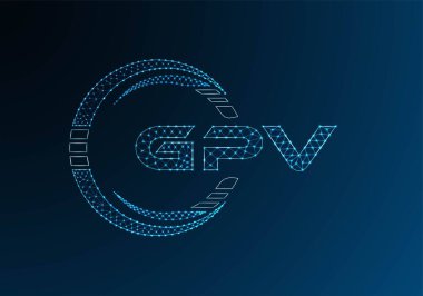 GPV düşük poli harfli logo vektör tasarımı. GPV düşük poli logo tasarımı. Düşük polyester logo.