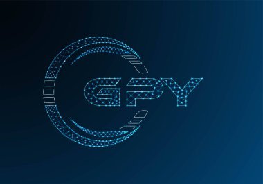 GPY düşük poli harfli logo vektör tasarımı. GPY düşük poli logo tasarımı. Düşük polyester logo.
