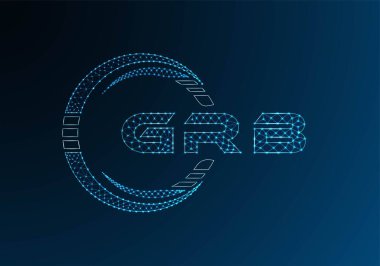 GRB düşük poli harfli logo vektör tasarımı. GRB düşük poli logo tasarımı. Düşük polyester logo.