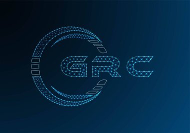 GRC düşük poli harfli logo vektör tasarımı. GRC düşük poli logo tasarımı. Düşük polyester logo.