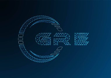 GRE düşük poli harfli logo vektör tasarımı. GRE düşük poli logo tasarımı. Düşük polyester logo.