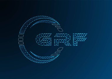 GRF düşük poli harfli logo vektör tasarımı. GRF düşük poli logo tasarımı. Düşük polyester logo.