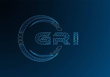 GRI düşük poli harfli logo vektör tasarımı. GRI düşük polyester logo tasarımı. Düşük polyester logo.