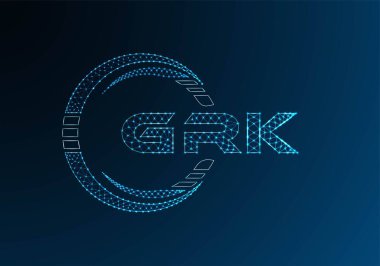 GRK düşük poli harfli logo vektör tasarımı. GRK alt poli logo tasarımı. Düşük polyester logo.
