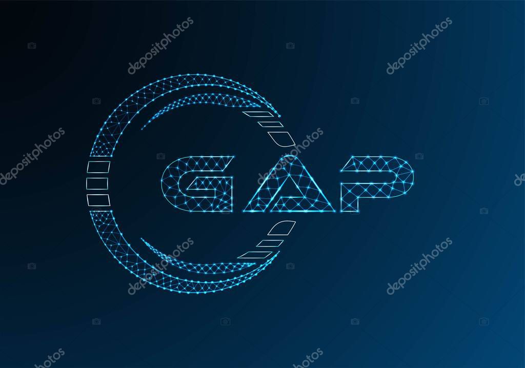 GAP low poly letter logo vector design. GAP lower poly logo design. Low poly logo.