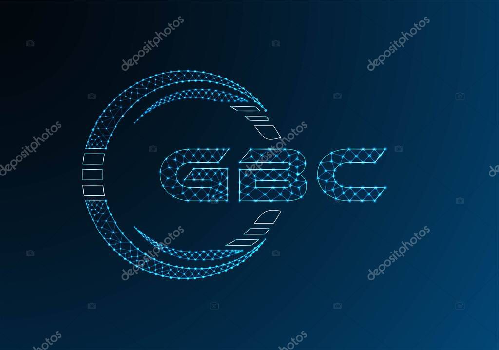 GBC low poly letter logo vector design. GBC lower poly logo design. Low poly logo.