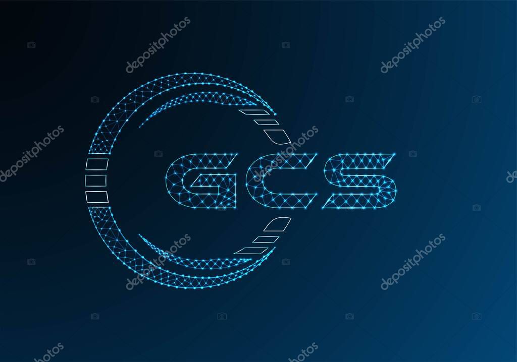 GCS low poly letter logo vector design. GCS lower poly logo design. Low poly logo.