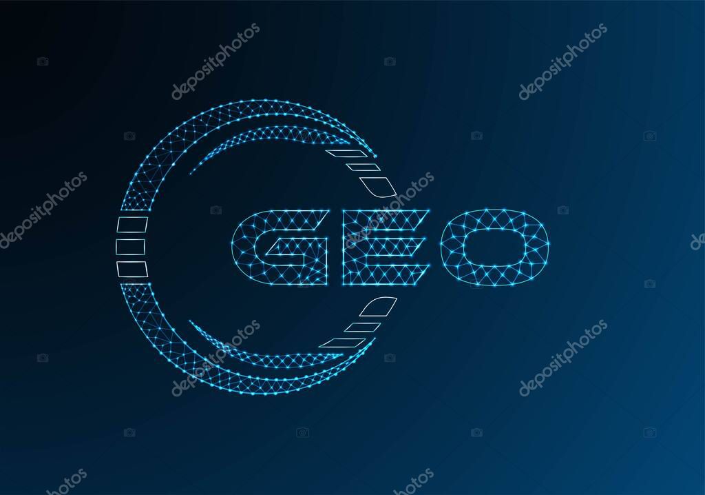 GEO low poly letter logo vector design. GEO lower poly logo design. Low poly logo.