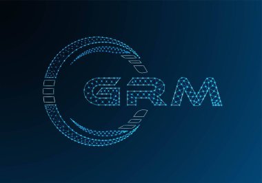 GRM düşük poli harfli logo vektör tasarımı. GRM düşük polyester logo tasarımı. Düşük polyester logo.