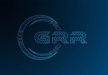 GRR düşük poli harfli logo vektör tasarımı. GRR düşük polyester logo tasarımı. Düşük polyester logo.