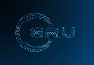 GRU düşük poli harfli logo vektör tasarımı. GRU düşük polyester logo tasarımı. Düşük polyester logo.